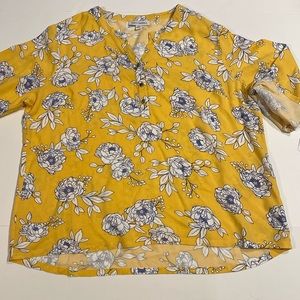 Emily Daniels XXL Floral Print Pullover Blouse New Lightweight Top D5